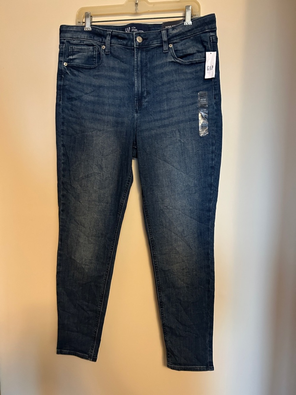 GAP high rise high stretch super skinny denim jean leggings NWT size 16/33R